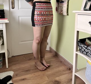 Minifalda lentejuelas étnica multicolor
