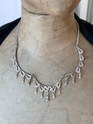 Collana vintage filigrana argento