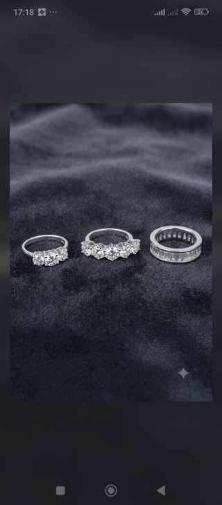 Conjunto 3 Anillos de Plata de ley 925