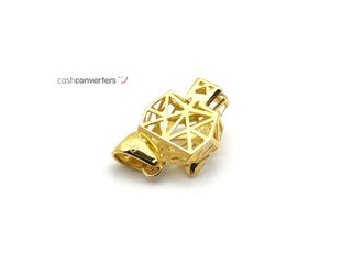 colgante oro 18k con piedra con esmeralda
