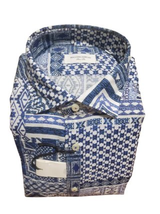 Camicia uomo Mastri Camiciai fantasia blu/bianco