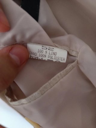 Chaqueta de lino beige