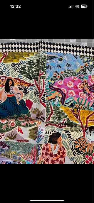 Foulard 100% Seta Fantasy Vintage Multicolor