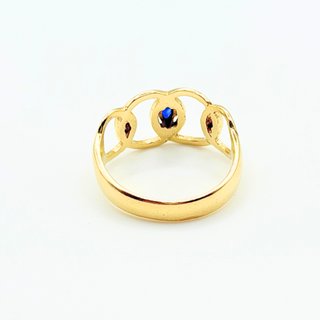 Anillo de oro de 18k con piedras, 3.71 g, T-15.