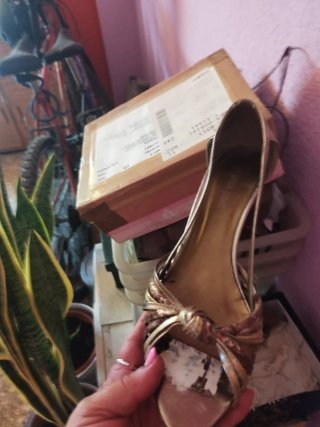 Sandalias Moda Light cuña doradas multicolor