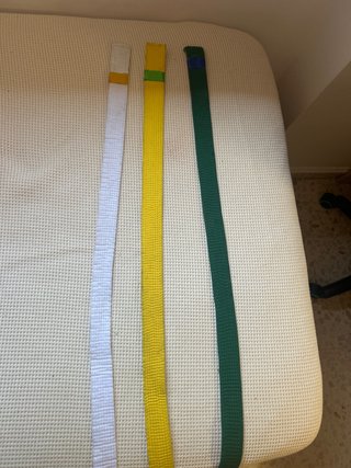 Cinturones Taekwondo Blanco, Amarillo y Verde