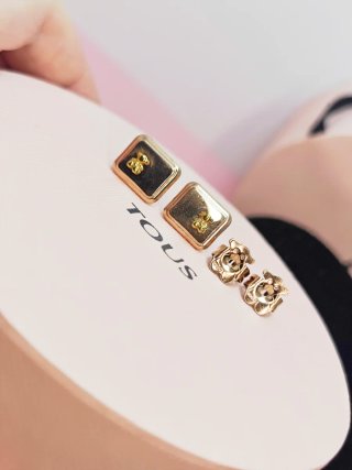 Pendientes Tous Oso Dorado Acero Inoxidable rose