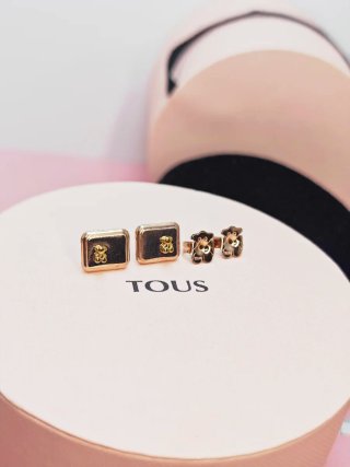 Pendientes Tous Oso Dorado Acero Inoxidable rose