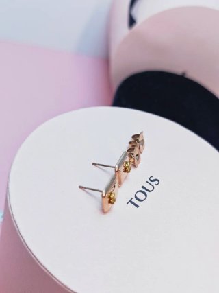 Pendientes Tous Oso Dorado Acero Inoxidable rose