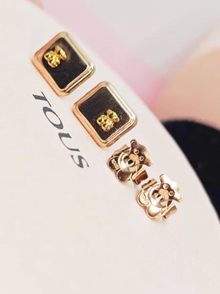 Pendientes Tous Oso Dorado Acero Inoxidable rose