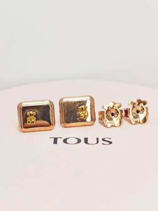Pendientes Tous Oso Dorado Acero Inoxidable rose