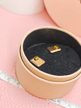Pendientes Tous Oso Dorado Acero Inoxidable rose