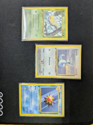 Pack 3 Cartas Pokémon: Weedle, Dratini, Starmie