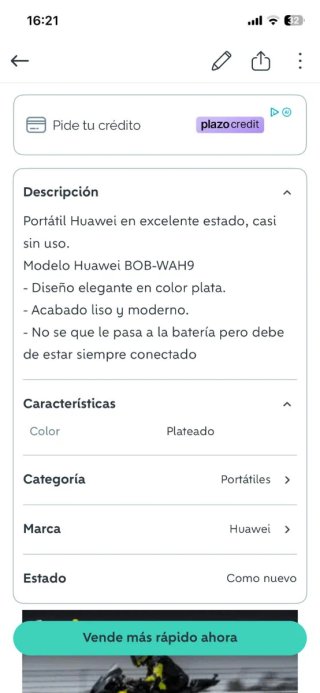 Portátil Huawei Intel Core i5 Plata