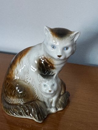Figura gato cerámica vintage años 80