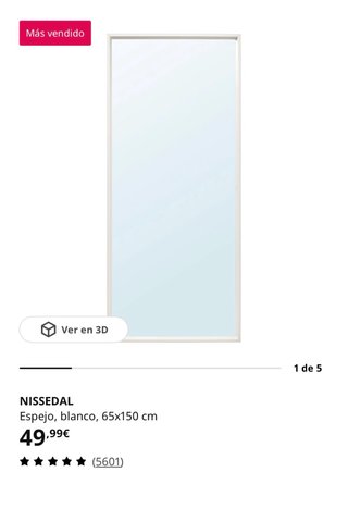 Espejo de pared blanco