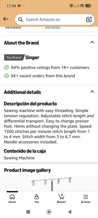 Máquina de coser Singer 14SH654