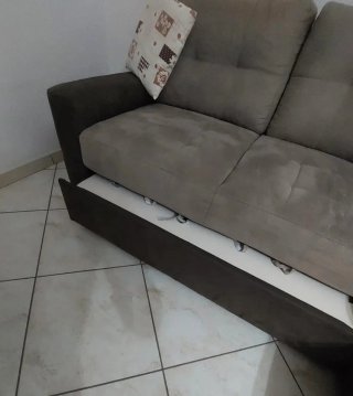 Divano letto beige e marrone