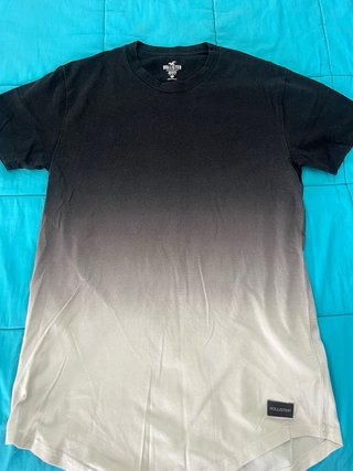 Camiseta Hollister Degradado Negro Blanco