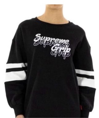 Sudadera Supreme Grip Negra con Rayas