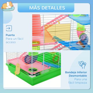 Jaula Hámster 5 Niveles con Tubos y Accesorios