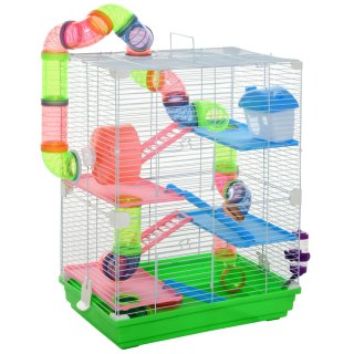 Jaula Hámster 5 Niveles con Tubos y Accesorios
