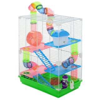 Jaula Hámster 5 Niveles con Tubos y Accesorios