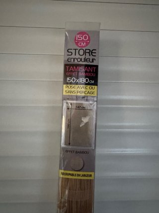 Estor de bambú y tela beige
