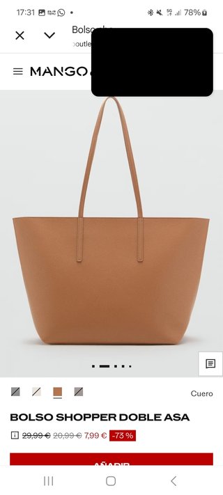 Bolso shopper Mango marrón