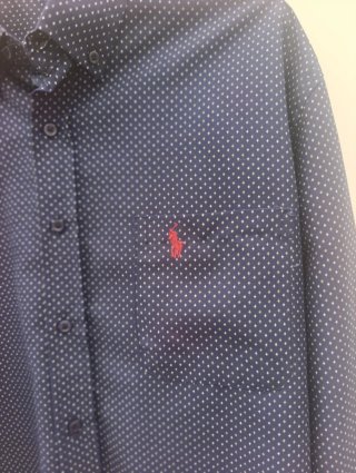 Camisa Polo Ralph Lauren azul con puntos blancos