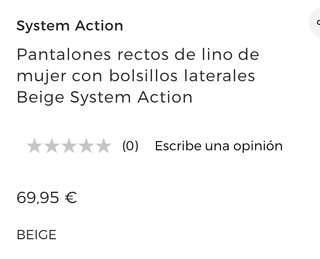 Pantalones System Action Talla S Beige
