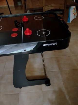 Mesa Air Hockey Eléctrica Plegable Negra