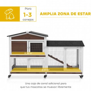 Conejera Exterior 157x53x99cm Jaula para Conej