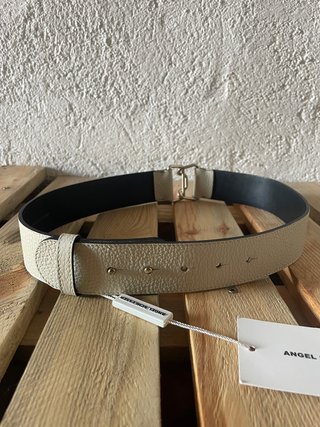Cinturón Angel Schlesser Piel Beige Mujer Nuevo