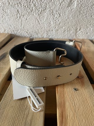 Cinturón Angel Schlesser Piel Beige Mujer Nuevo