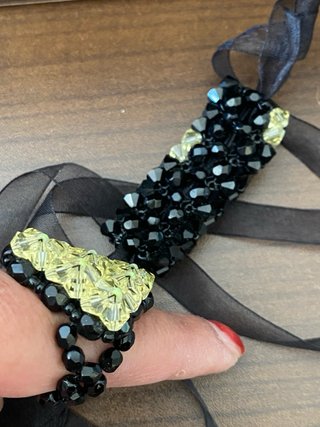 Collana saliscendi perline Swarovski artigianale