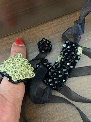 Collana saliscendi perline Swarovski artigianale
