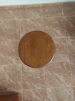 Mesa auxiliar madera y metal