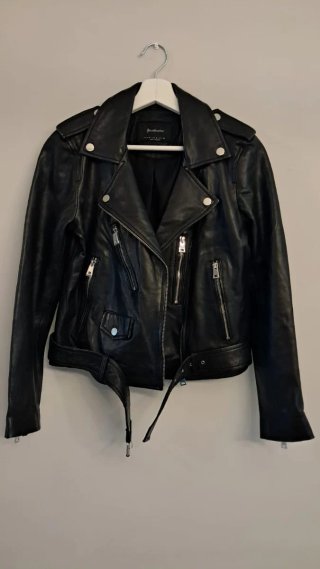 Chaqueta Biker Piel Stradivarius Talla S