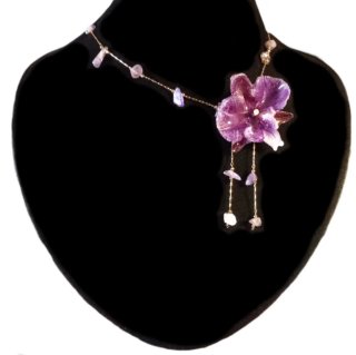 Collar Orquídea Artesanal Amatistas