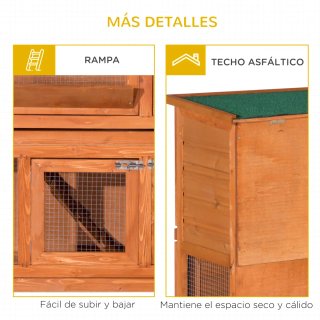 Conejera Madera Exterior 2 Niveles Jaula