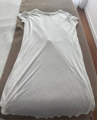 Zara Camiseta Asimétrica Blanca Talla M