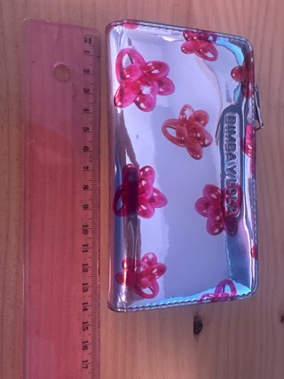 Monedero Bimba y Lola plateado flores rosas