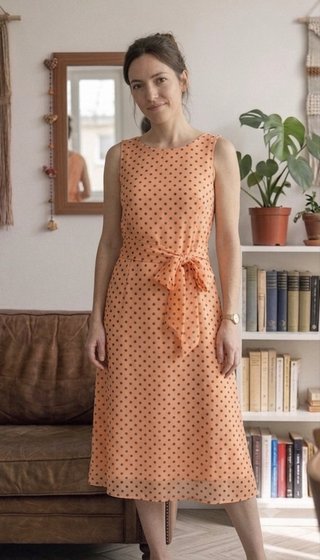 Vestido lunares lazo fluido talla 40