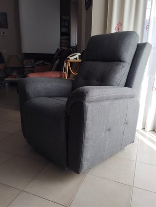 Butaca relax 3 motores gris tela