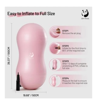 Pelota Yoga Inflable Grande Rosa