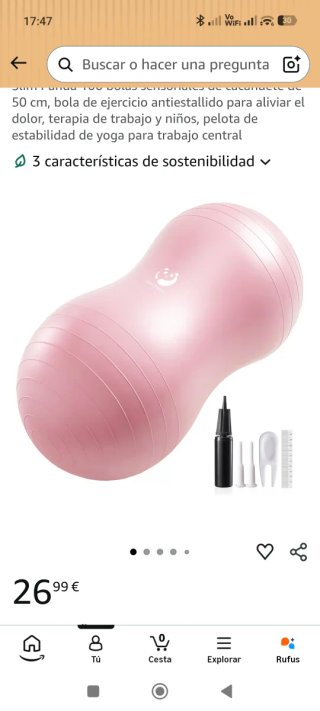 Pelota Yoga Inflable Grande Rosa