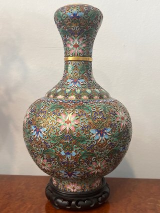 Pareja Jarrones Chinos Cloisonné