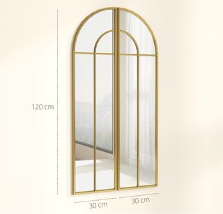 Espejo de pared dorado arqueado