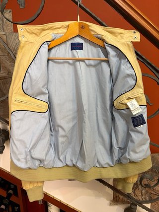 Giacca bomber in vera pelle morbida vintage beige
